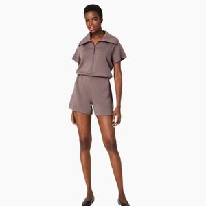 SPANX Brown Short Sleeve Romper